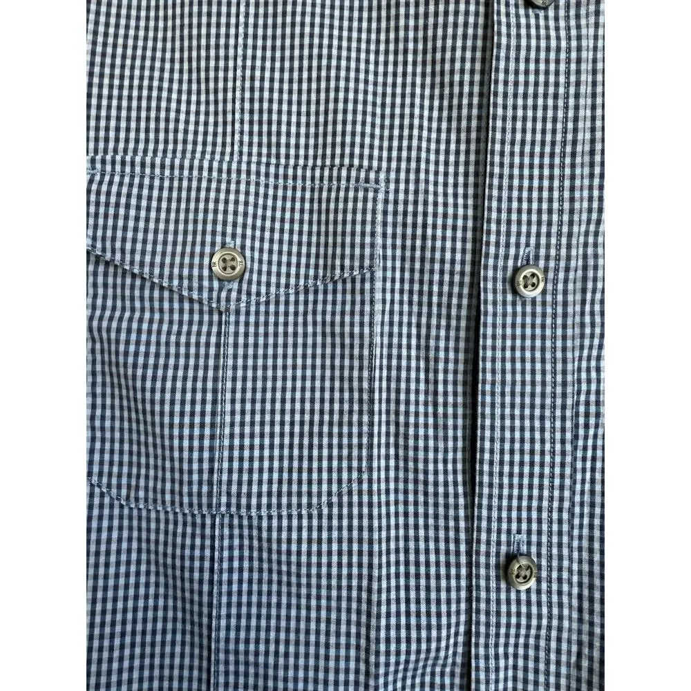 Banana Republic Men's Slim Fit Button Down Long Sleeve Blue Gingham Size Medium